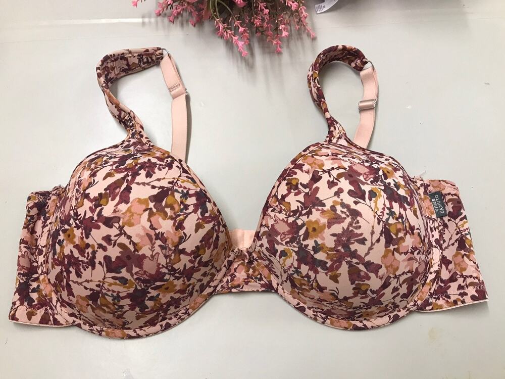 PLUS SIZE Vince Camuto Floral Underwire T-shirt Bra 42C Lightly Padded MULTICOLO